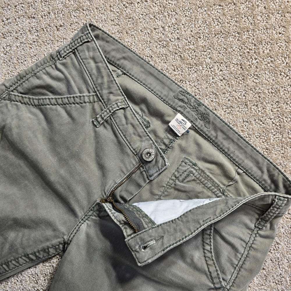 Silver Jeans Co Pants Olive Green Mid Rise Stretch size M Waist 30" inseam 29.5"